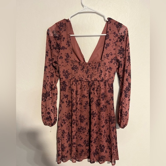 Live to be Spoiled Long Sleeve Knot Front Skater Dress Size XS - Picture 3 of 7